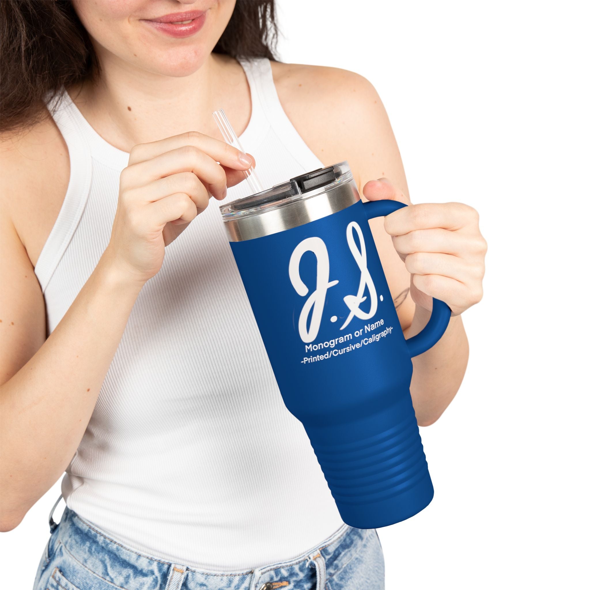Monogrammed Insulated Travel Mug, 40oz - Custom Monogram Coffee Tumbler for Hot & Cold Drinks, Great Wedding Gift, Birthday Present, [...]