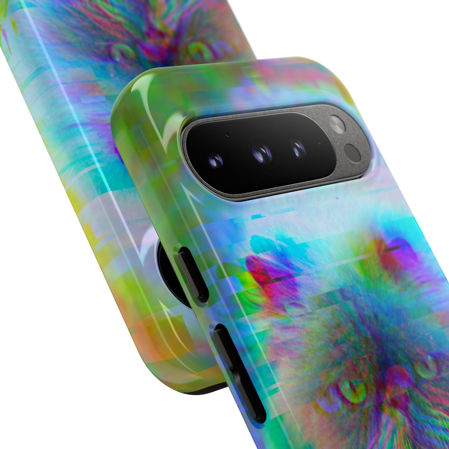 Colorful Glitchy Kitty iPhone/Pixel/Galaxy Tough Phone Cases