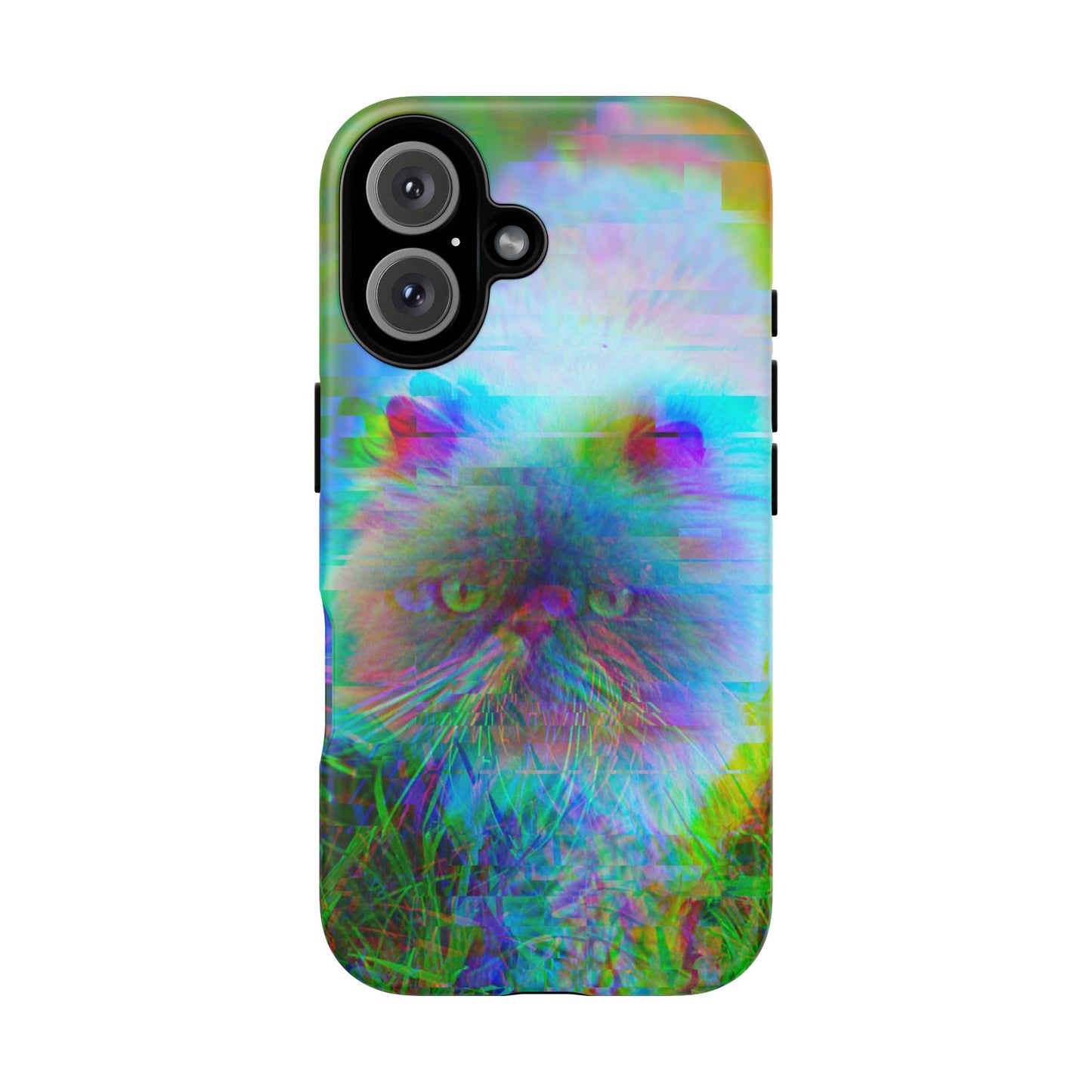 Colorful Glitchy Kitty iPhone/Pixel/Galaxy Tough Phone Cases