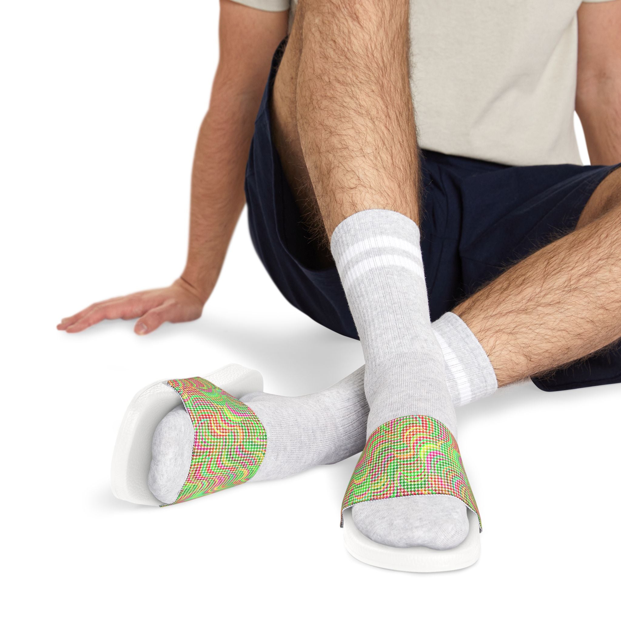 Men's Colorful Houndstooth Sandals/Slides