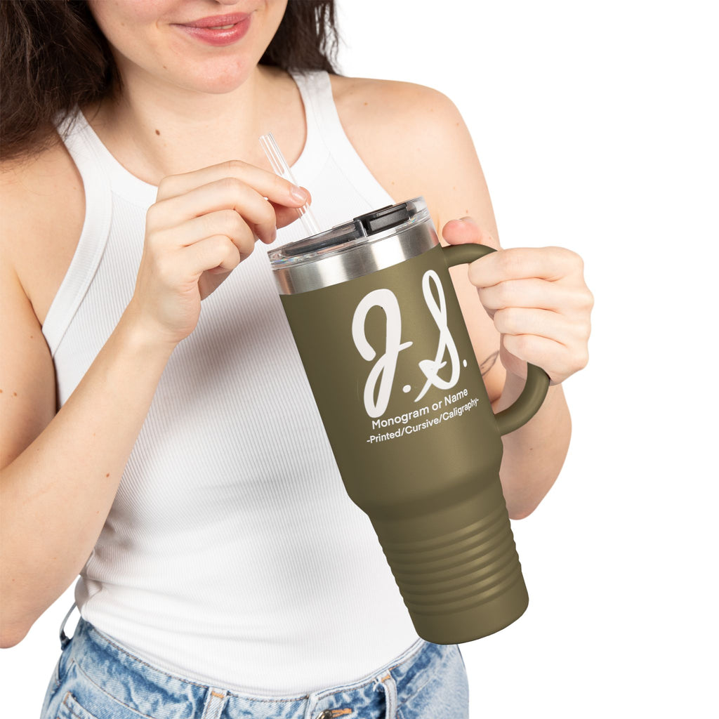 Monogrammed Insulated Travel Mug, 40oz - Custom Monogram Coffee Tumbler for Hot & Cold Drinks, Great Wedding Gift, Birthday Present, [...]