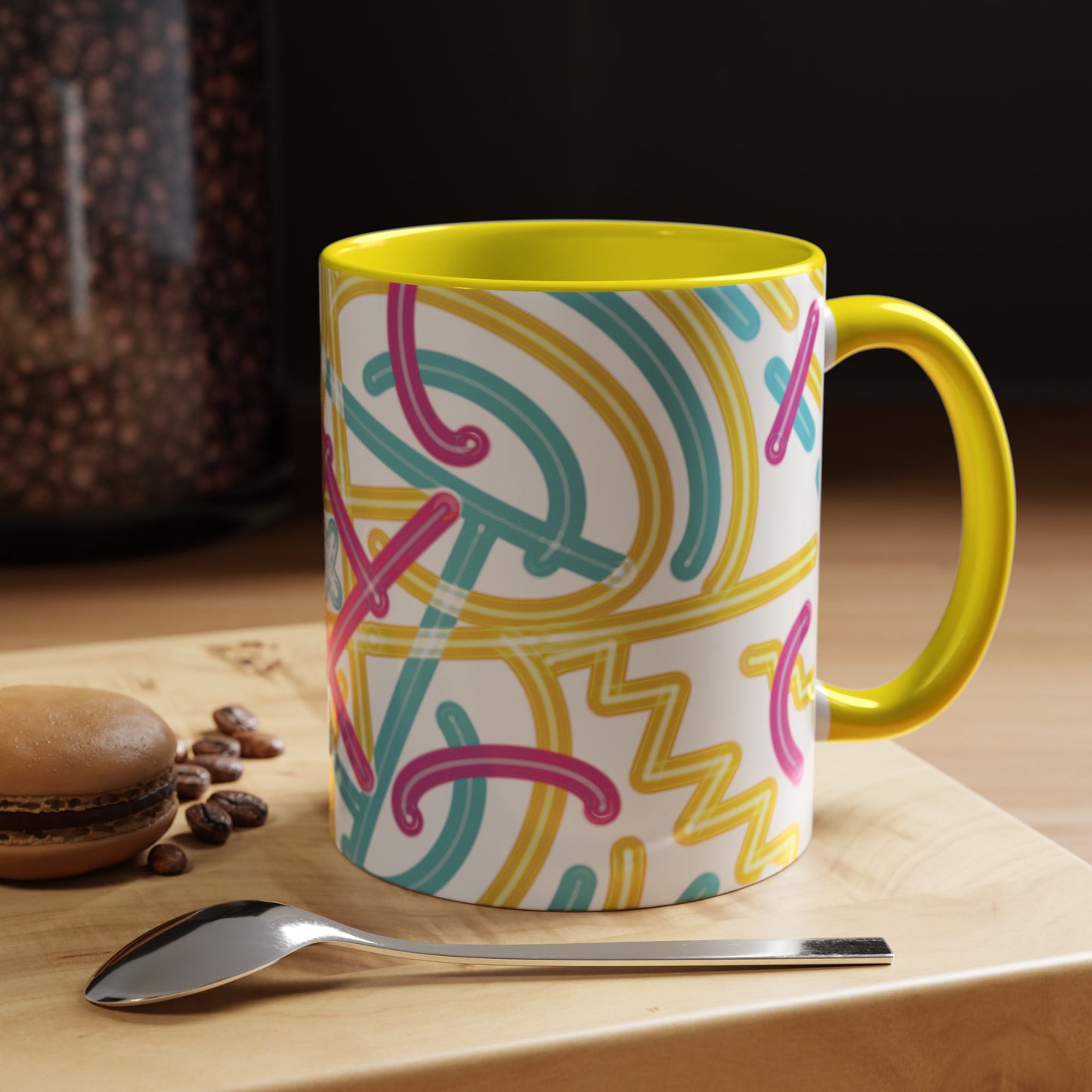 Colorfully Lined Coffee Mug