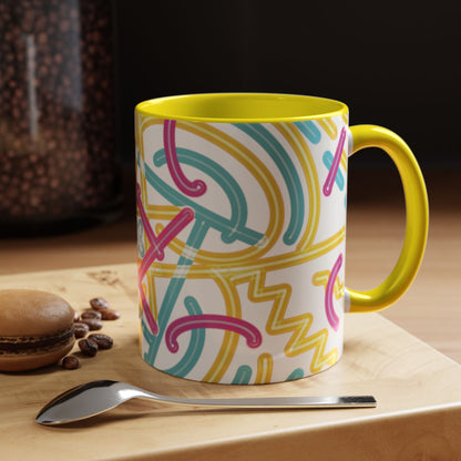Colorfully Lined Coffee Mug