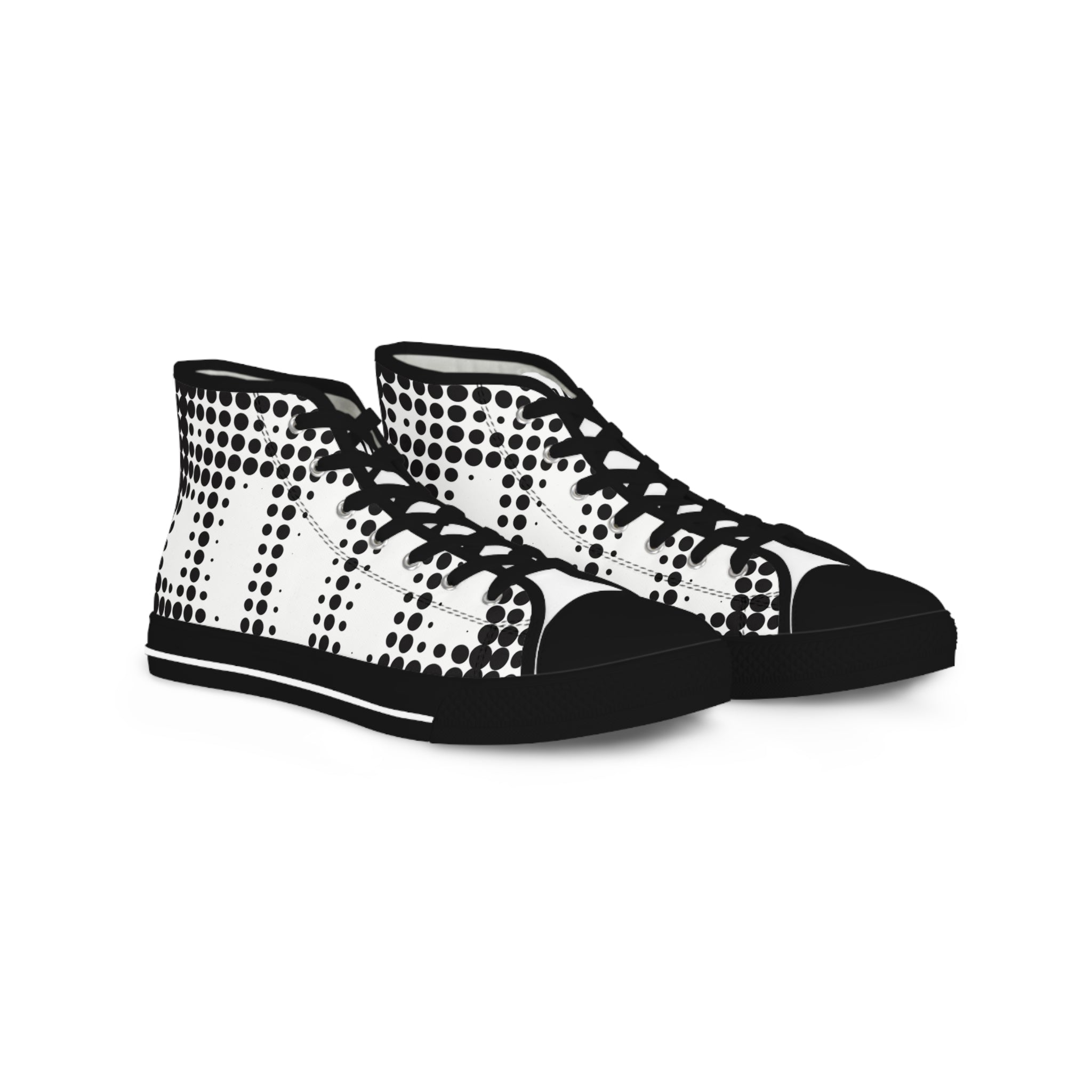 Stylish Men's High Top Sneakers - Trendy Footwear for Fashion Lovers, Casual Outings, Gift for Him, Unique Sneakers, Black White Design