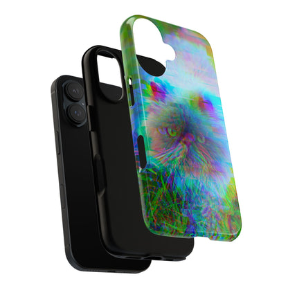 Colorful Glitchy Kitty iPhone/Pixel/Galaxy Tough Phone Cases