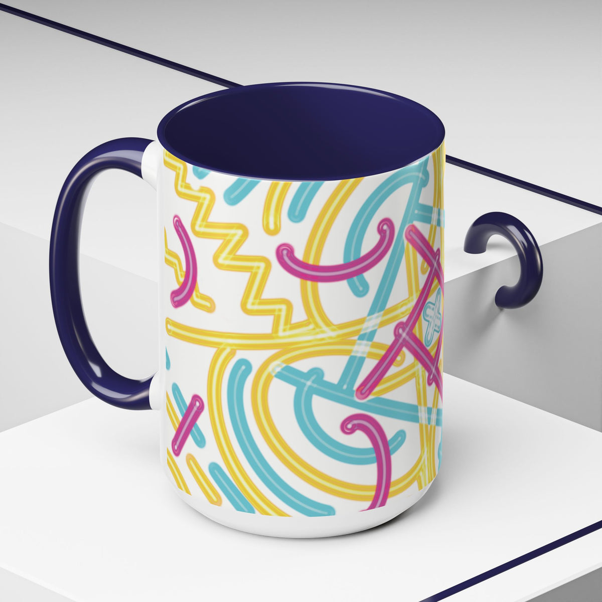 Colorfully Lined Coffee Mug