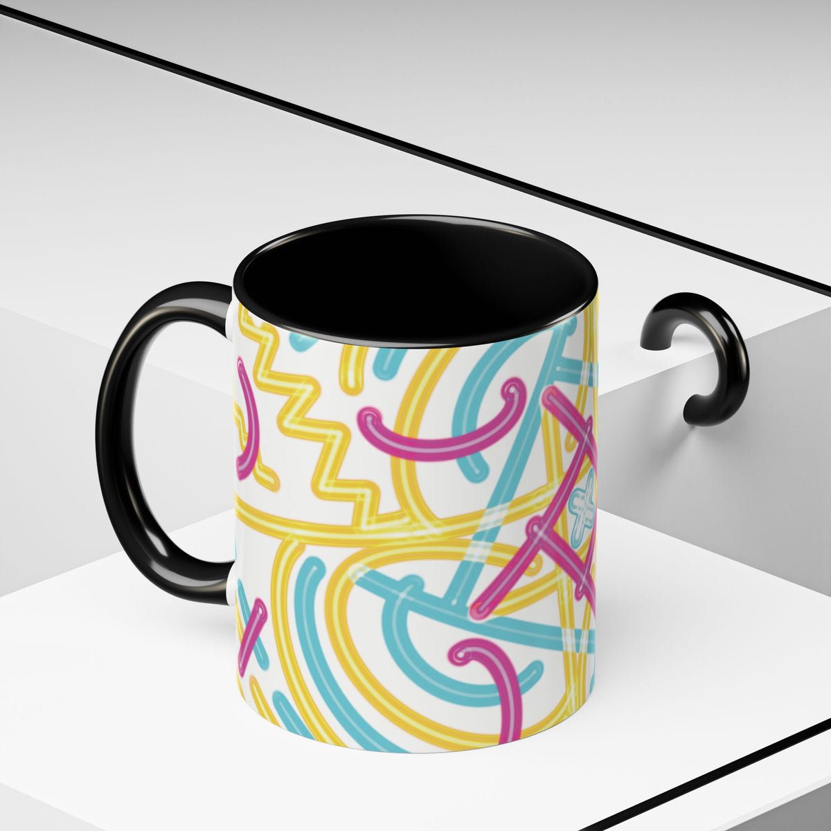 Colorfully Lined Coffee Mug