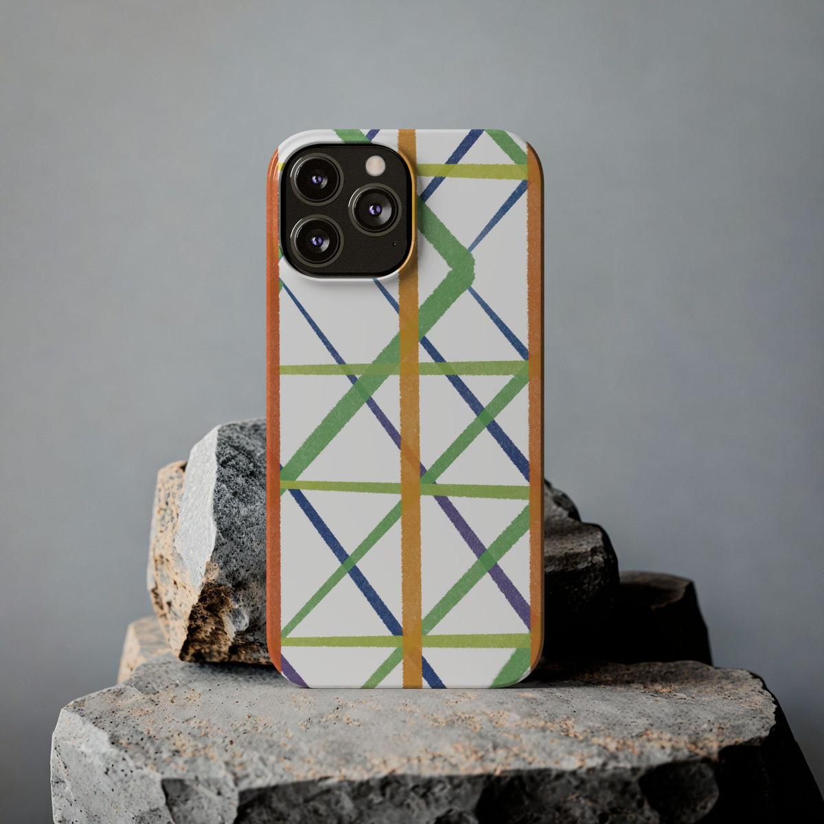 Colorful Geometric Slim Apple Case