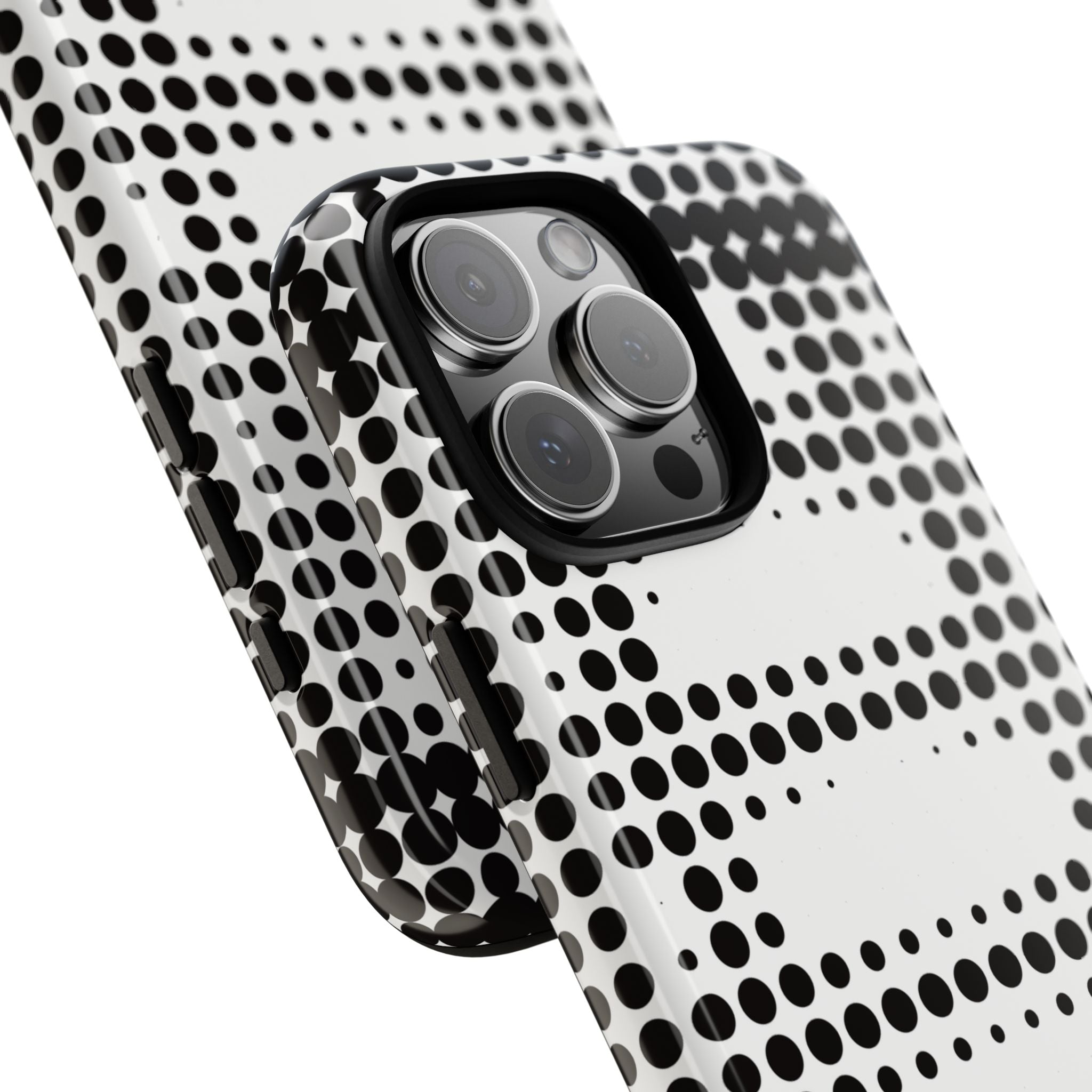 Tough Case for Apple, Google, Samsung, Black and White Dot Design, Cell Phone Case, Unique Gift for Tech Lovers, Modern Decor