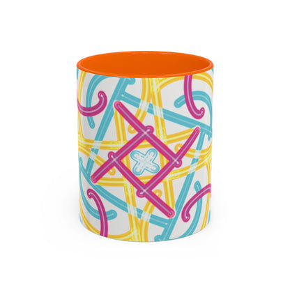 Colorfully Lined Coffee Mug