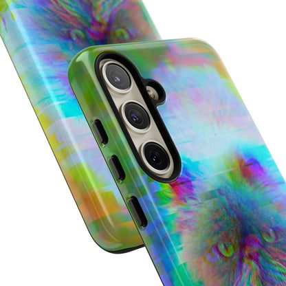 Colorful Glitchy Kitty iPhone/Pixel/Galaxy Tough Phone Cases