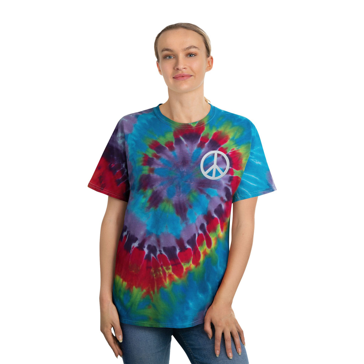 Spiral Boho Chic Peace Tie-Dye Tee