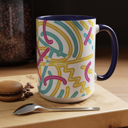 Colorfully Lined Coffee Mug
