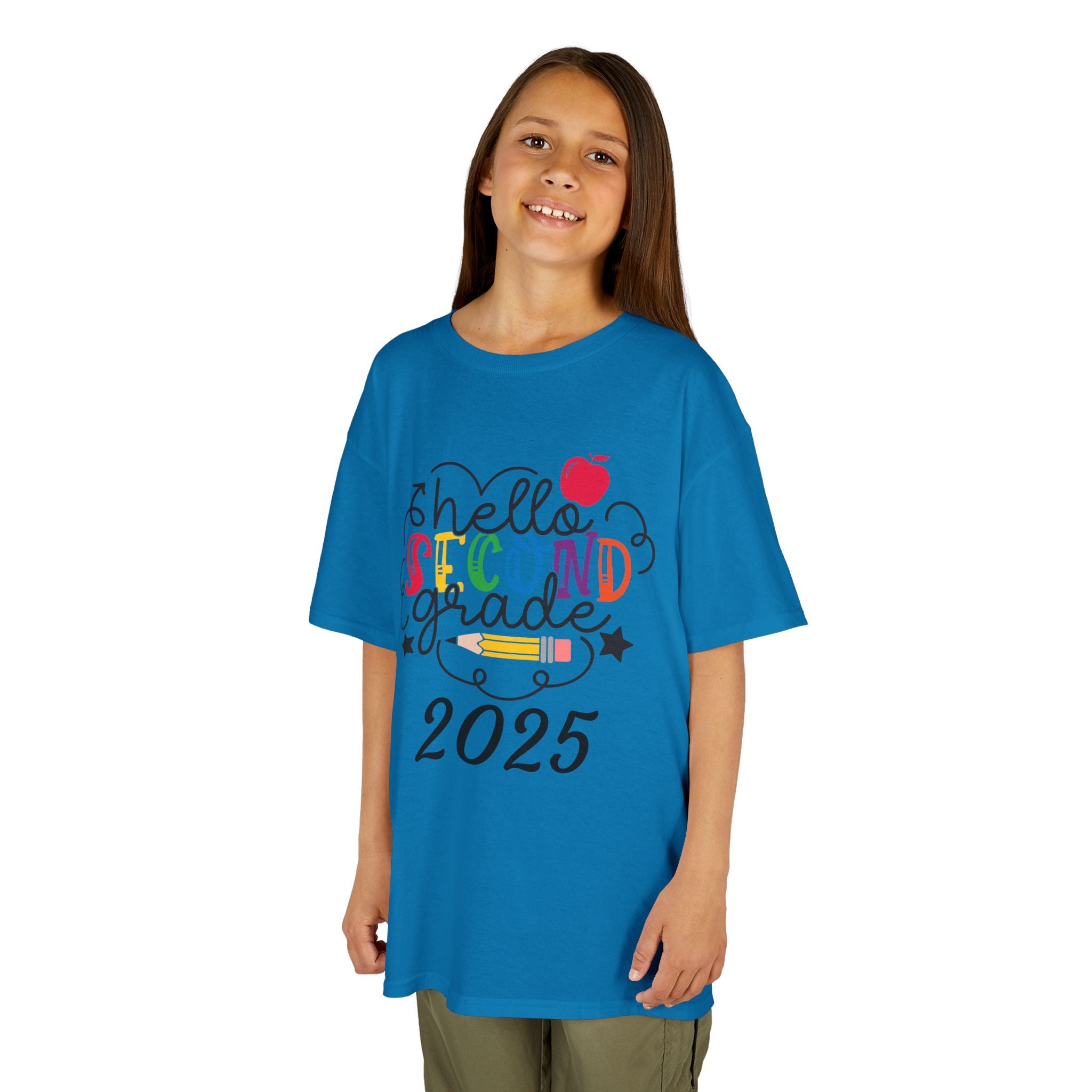 Kids Second Grade Tee, Cute Back to School T-Shirt, Children's Apparel for School Year, Student Gift, Class of 2025 Shirt