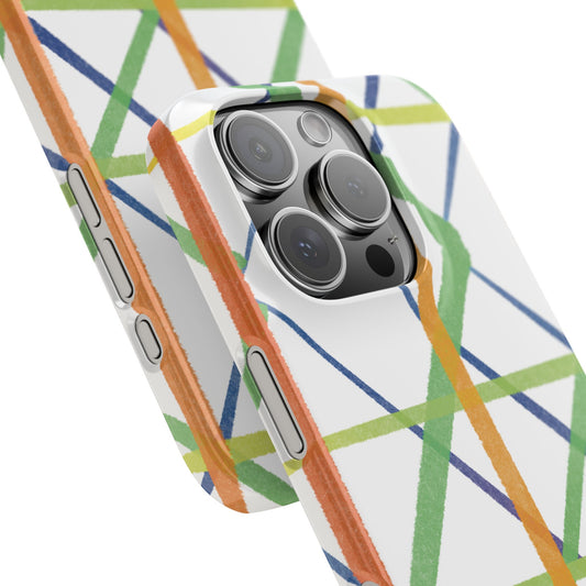 Colorful Geometric Slim Apple Case