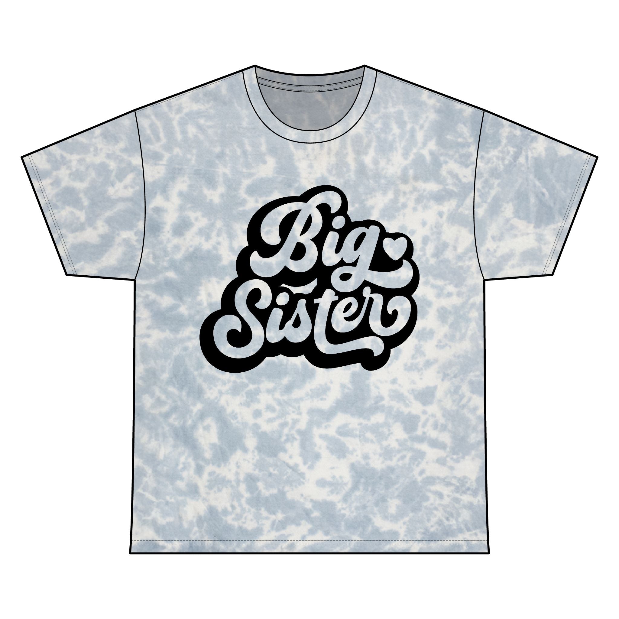 Big Sister Tie Dye Tee, Gift for New Big Sisters, Fun Family Tee, Birthday Gift, Tie Dye Kids Shirt, Summer Family Outing