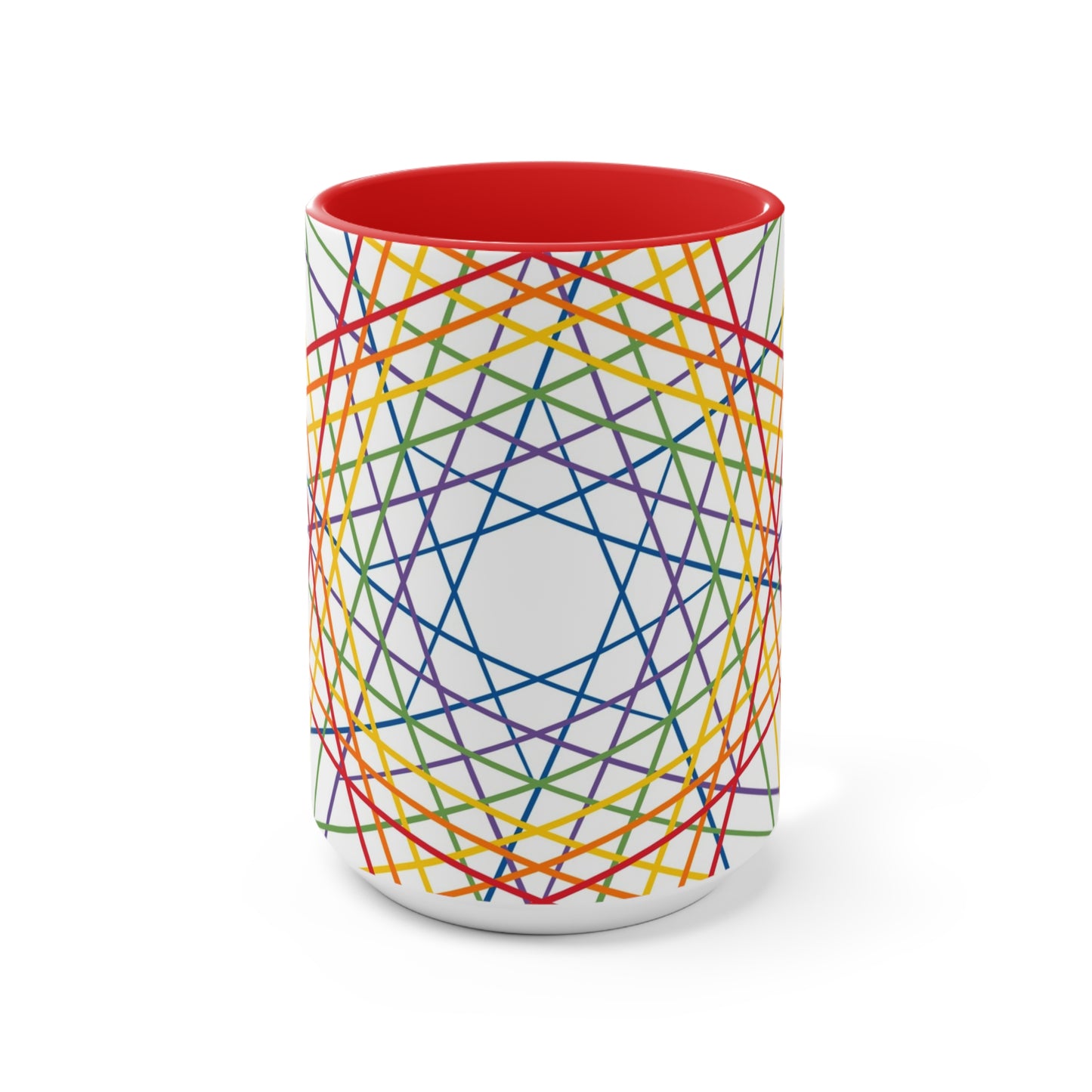 Vibrant Geometric Stars Colorful Coffee Mugs
