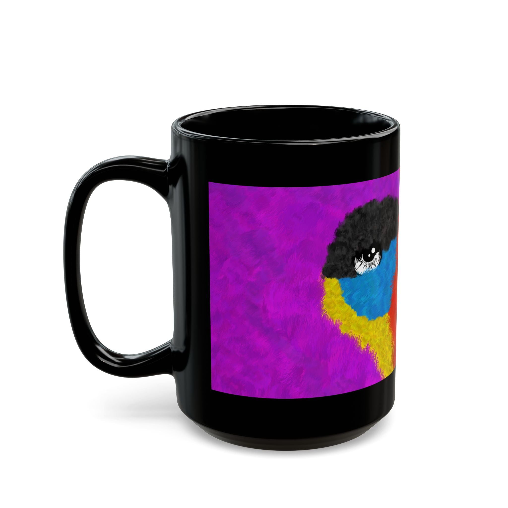 The Elusive Purple Gorilla - A mugging black ceramic Coffee Tea mug