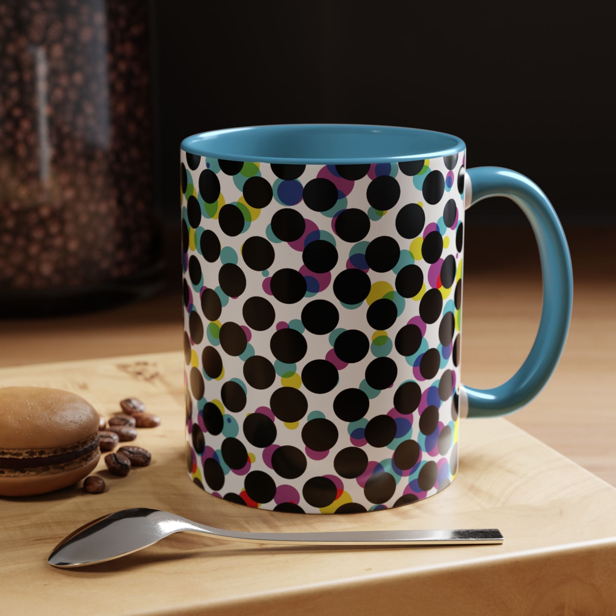 Colorful Polka Dot Accent Coffee Mug | Unique Gift for Coffee Lovers, Home Decor, Office Mug, Birthday Present, Fun Drinkware
