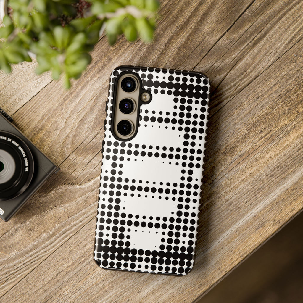 Tough Case for Apple, Google, Samsung, Black and White Dot Design, Cell Phone Case, Unique Gift for Tech Lovers, Modern Decor