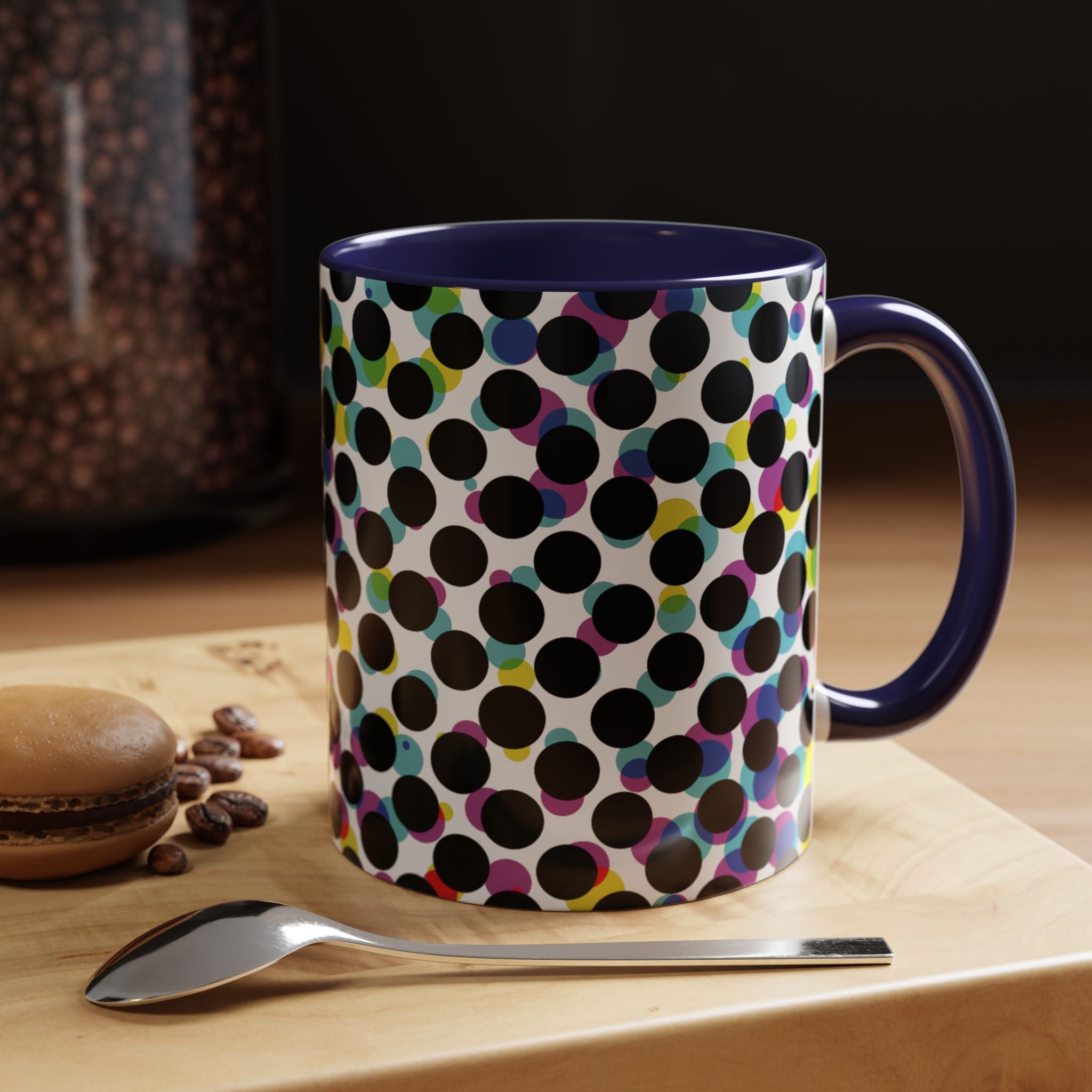 Colorful Polka Dot Accent Coffee Mug | Unique Gift for Coffee Lovers, Home Decor, Office Mug, Birthday Present, Fun Drinkware