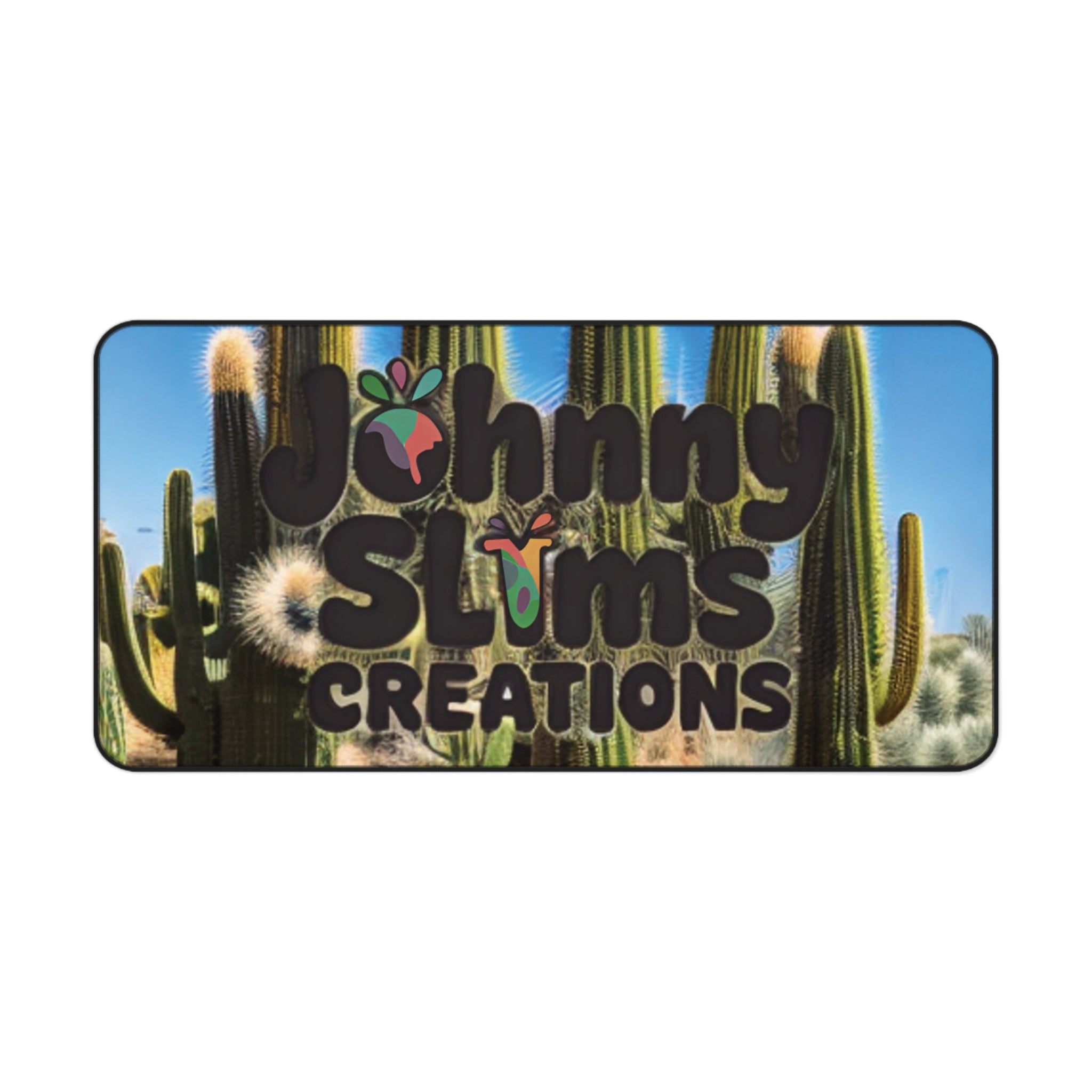 Cactus-Themed Desk Mat, Home Office Decor, Unique Desk Accessory, Gifts for Creatives, Desk Essentials