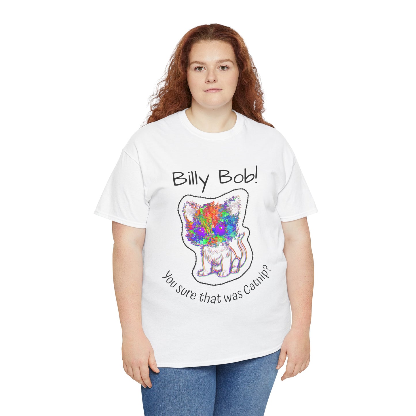 Wild Eyed Kitty Cat Unisex Heavy Cotton Tee