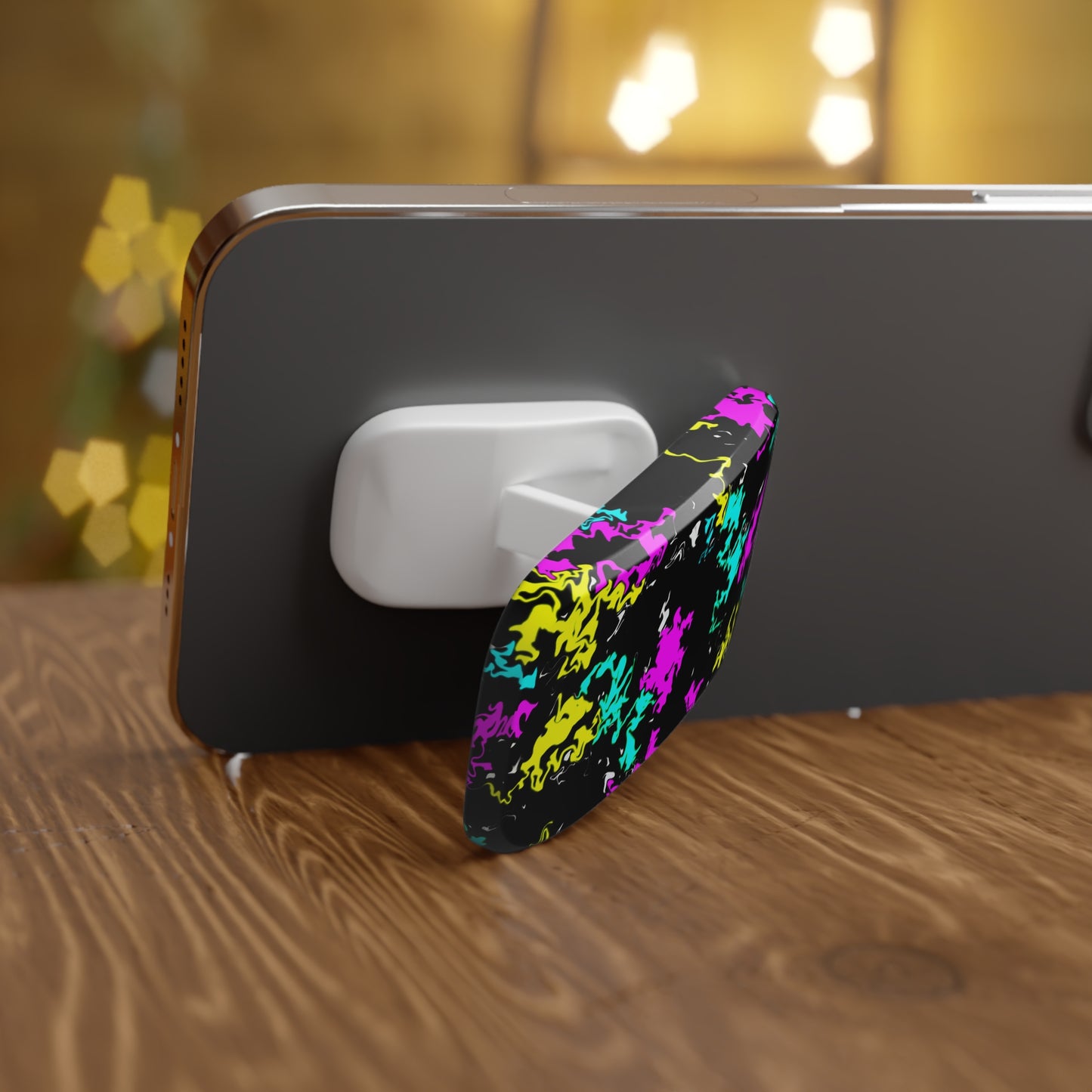 Neon Splash Click-On Stand Phone Grip