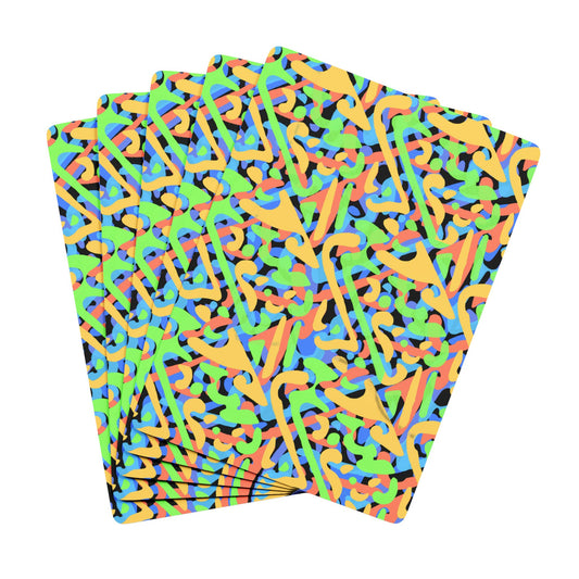 Poker Playing Cards with Colorful Patterns