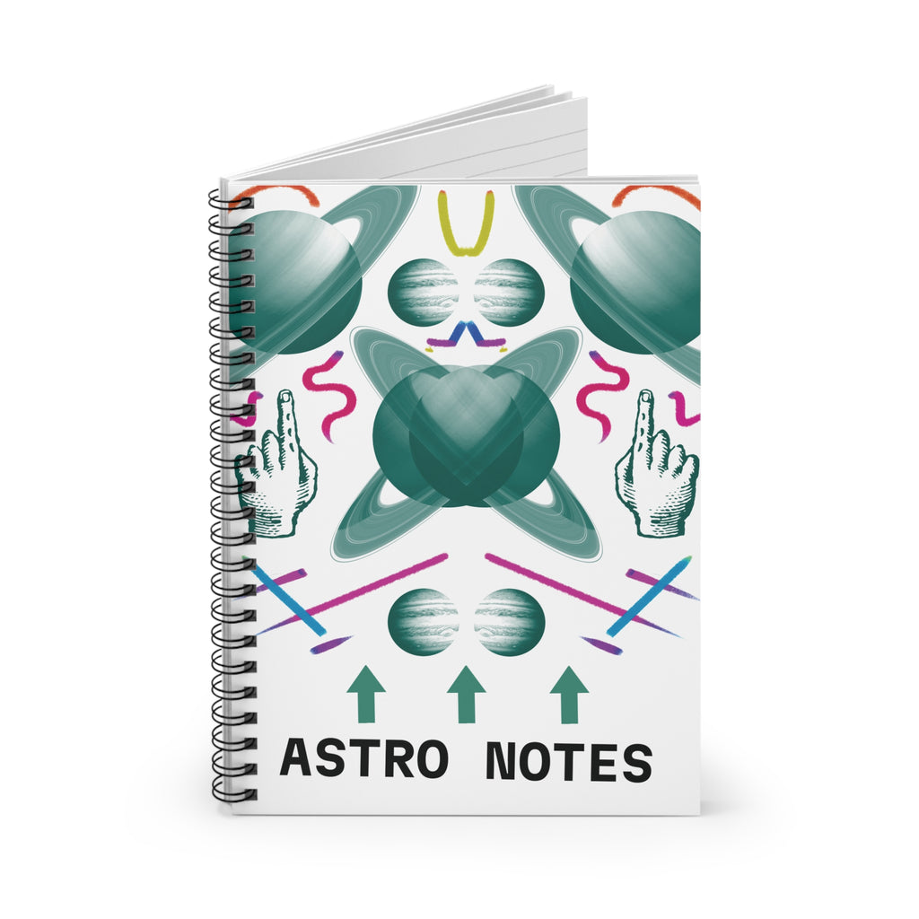 Astro Notes Spiral Notebook - Cosmic Themed Journal, Space Lovers, Gift for Students, School Supplies, Astronomical Decor, Unique Notepad