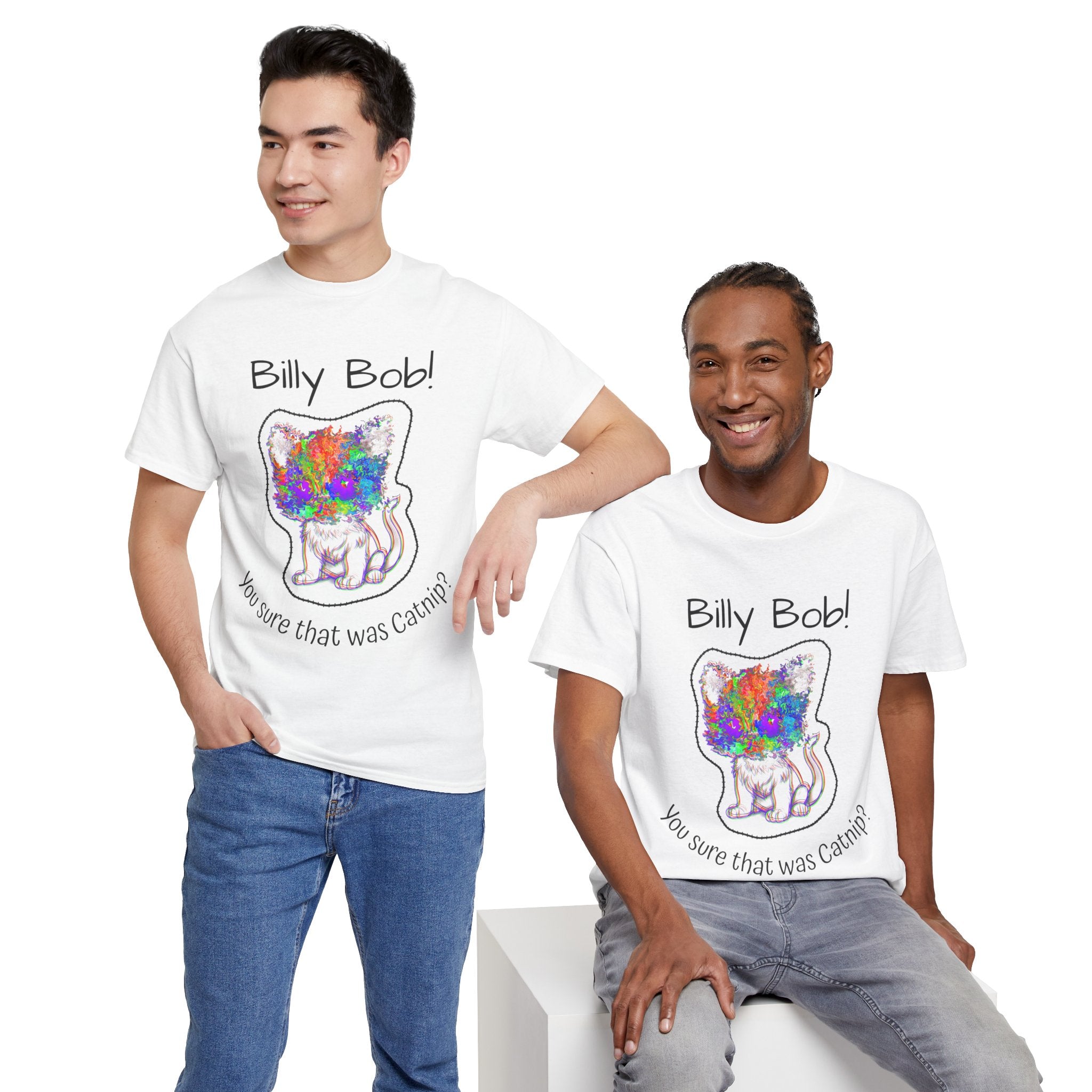 Wild Eyed Kitty Cat Unisex Heavy Cotton Tee