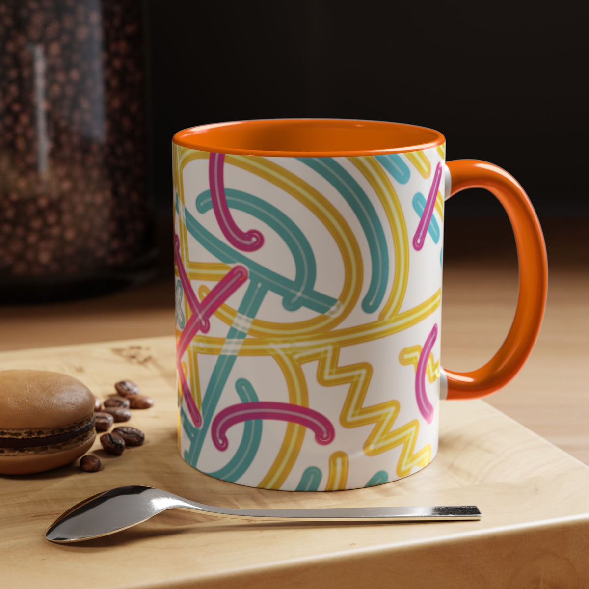 Colorfully Lined Coffee Mug