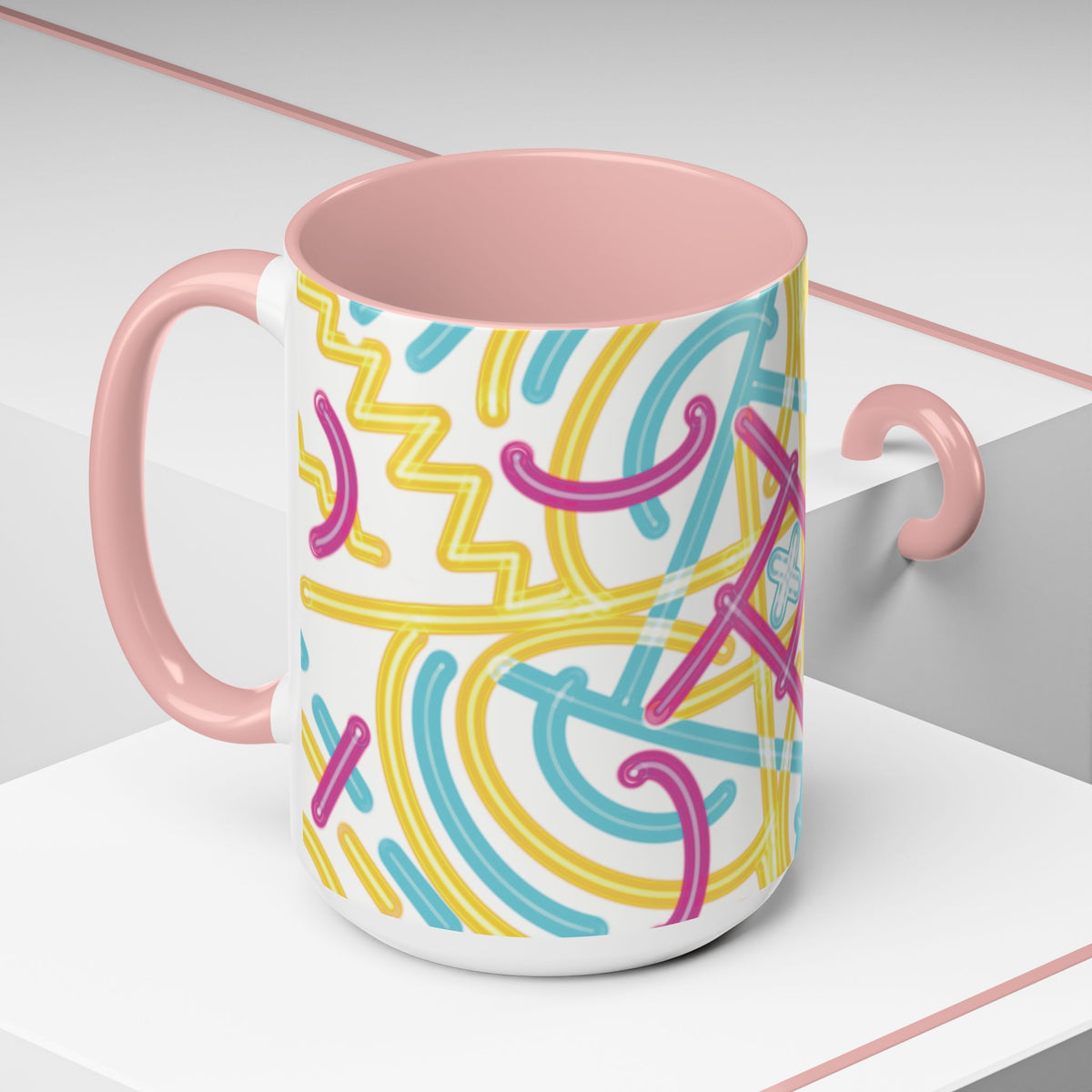 Colorfully Lined Coffee Mug