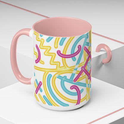 Colorfully Lined Coffee Mug