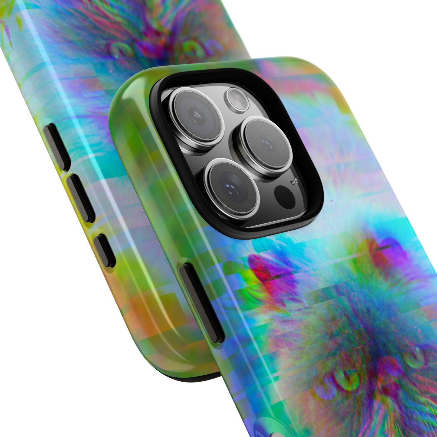 Colorful Glitchy Kitty iPhone/Pixel/Galaxy Tough Phone Cases