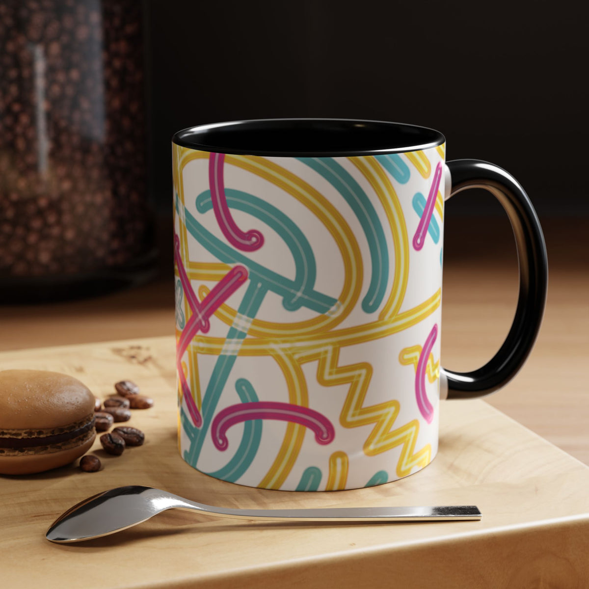 Colorfully Lined Coffee Mug
