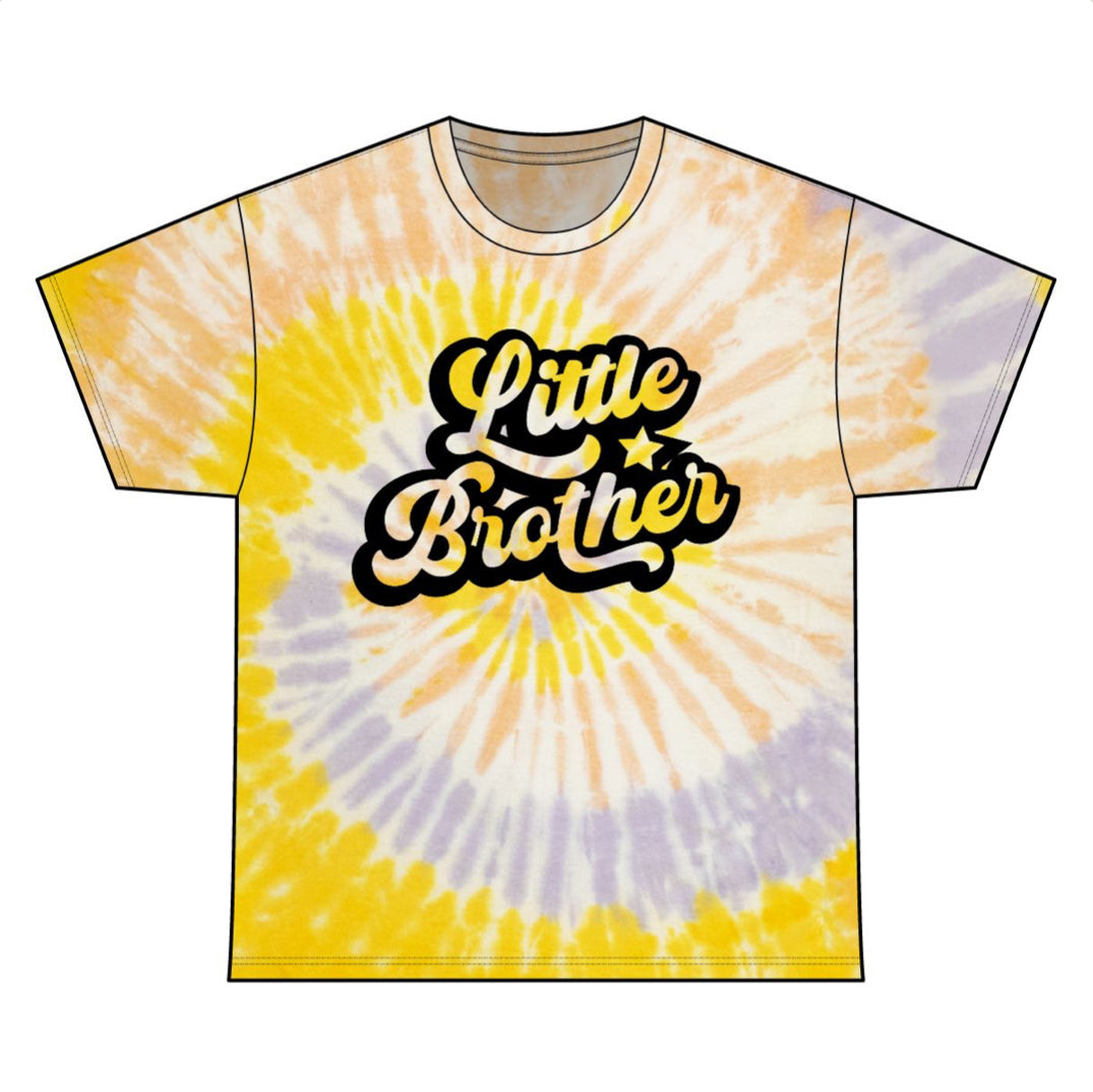 Little Brother Unisex Tie Dye Cotton Tee | Cool Graphic T-Shirt, Casual Wear, Gift for Siblings, Youth Apparel, Birthday Gift