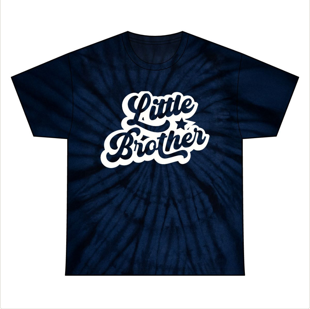 Little Brother Unisex Tie Dye Cotton Tee | Cool Graphic T-Shirt, Casual Wear, Gift for Siblings, Youth Apparel, Birthday Gift
