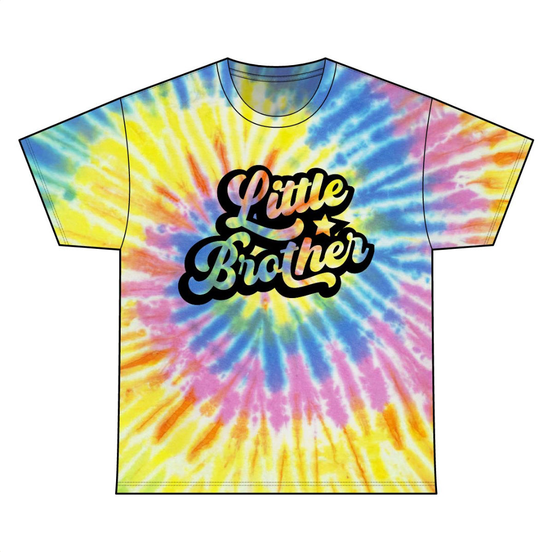 Little Brother Unisex Tie Dye Cotton Tee | Cool Graphic T-Shirt, Casual Wear, Gift for Siblings, Youth Apparel, Birthday Gift