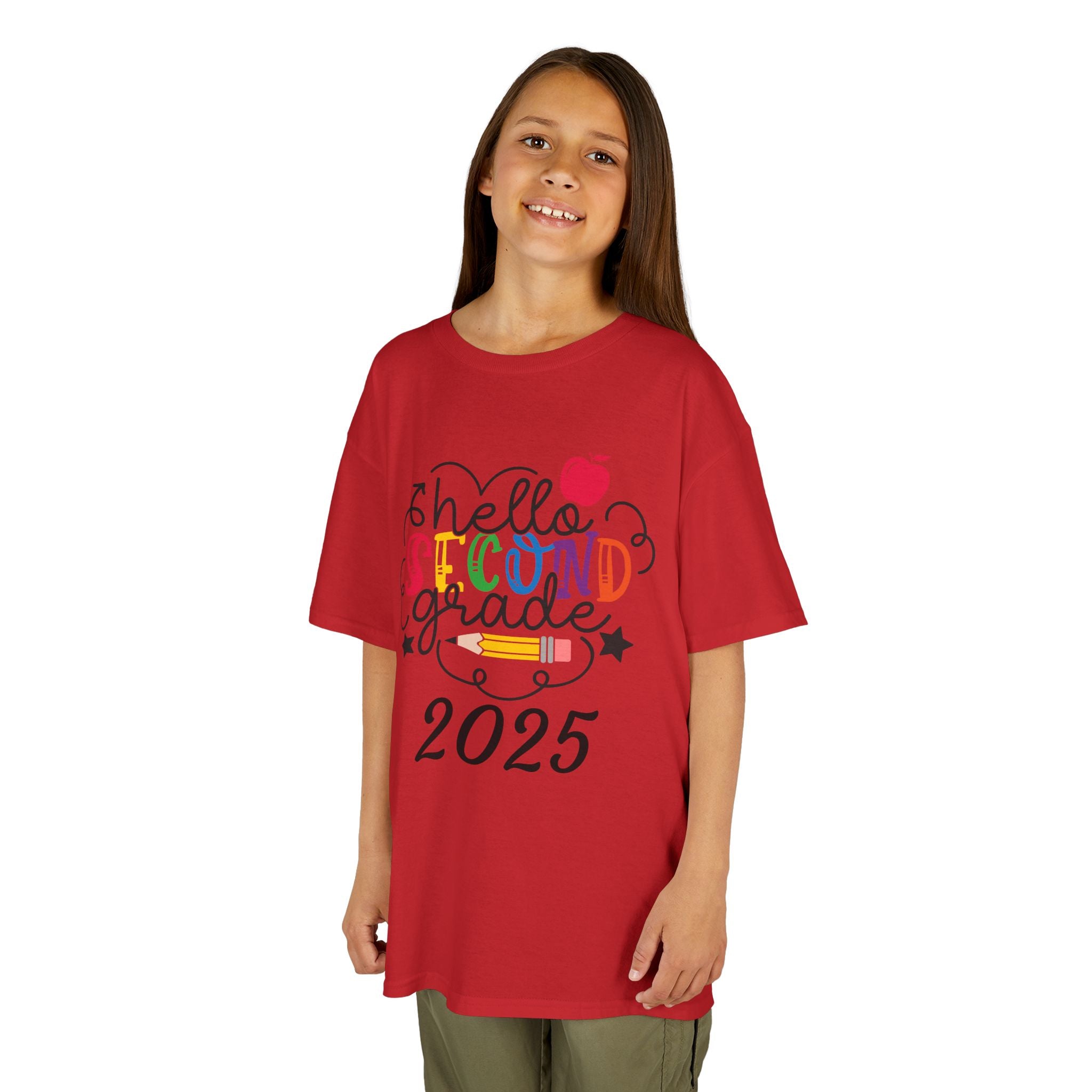 Kids Second Grade Tee, Cute Back to School T-Shirt, Children's Apparel for School Year, Student Gift, Class of 2025 Shirt