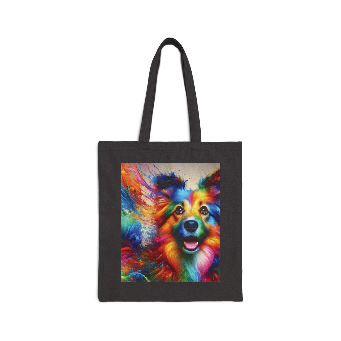 Colorful Dog Lover's Tote Bag, Eco-Friendly Canvas