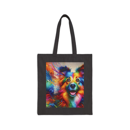 Colorful Dog Lover's Tote Bag, Eco-Friendly Canvas