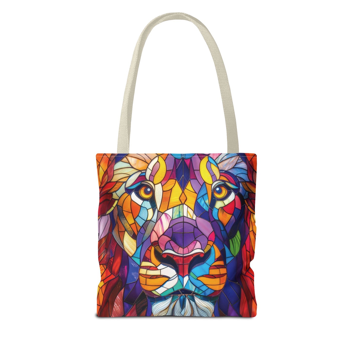 Colorful Animal Art Tote Bag - Vibrant Cat and Lion Design, Pet Lover Gift, Unique Shopping Bag, Artistic Style, Eco-Friendly Carryall