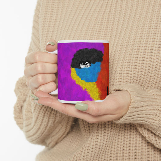 The Elusive Purple Gorilla - A mugging white ceramic Coffee Tea mug