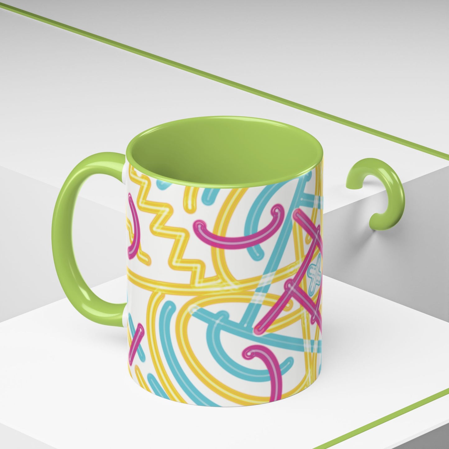 Colorfully Lined Coffee Mug