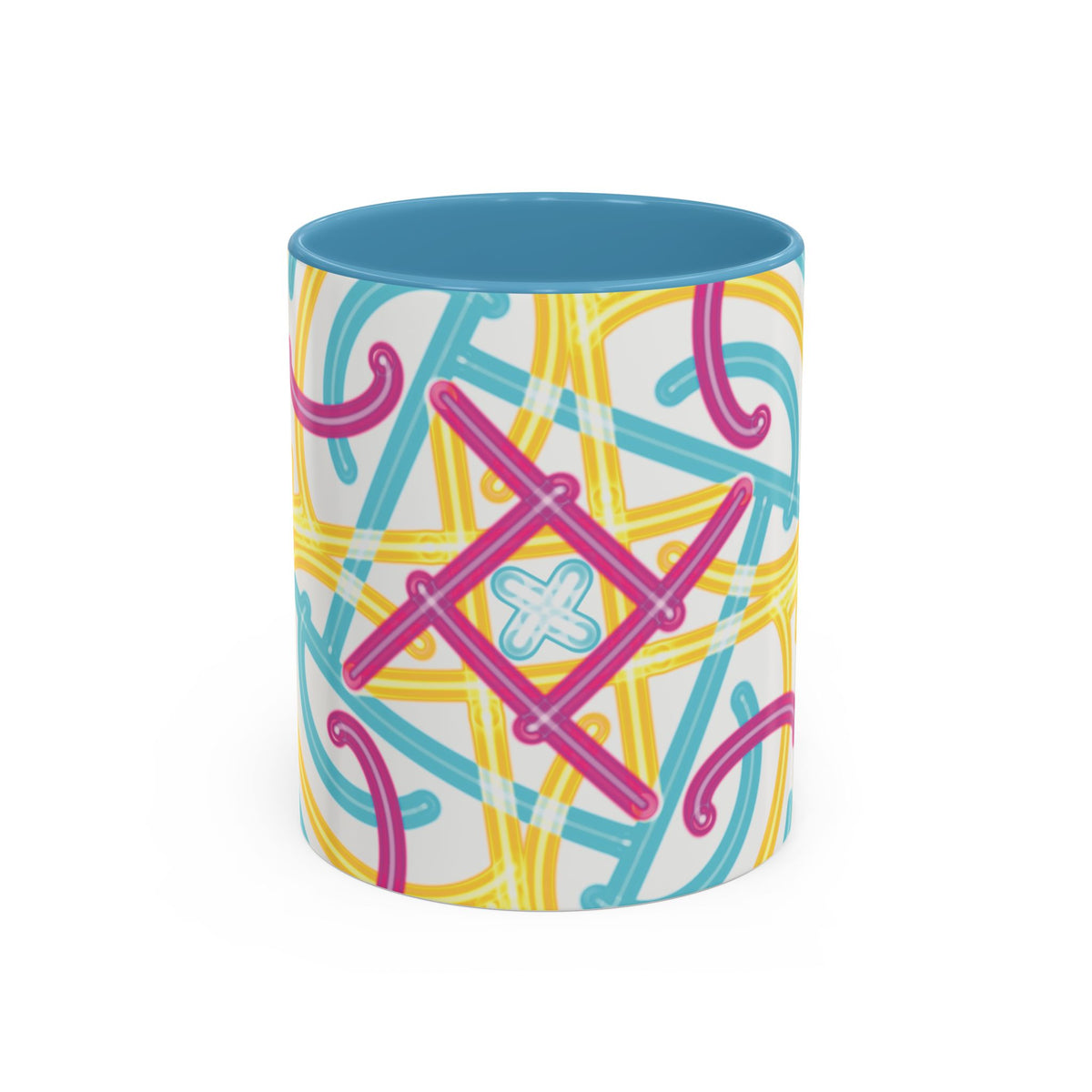 Colorfully Lined Coffee Mug