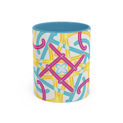 Colorfully Lined Coffee Mug