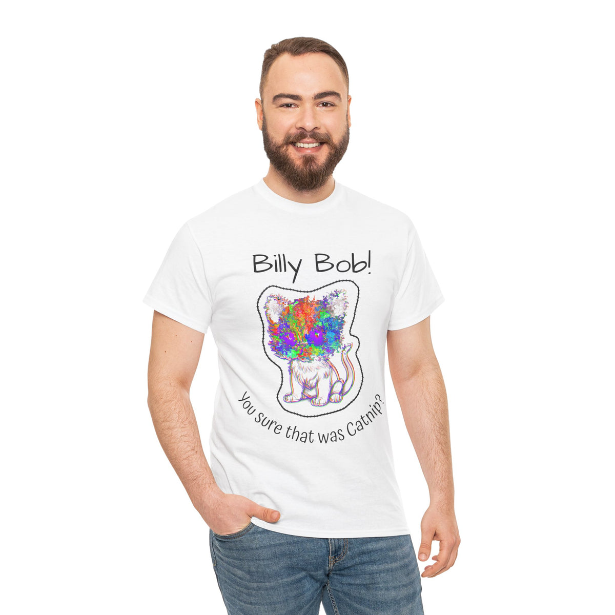 Wild Eyed Kitty Cat Unisex Heavy Cotton Tee