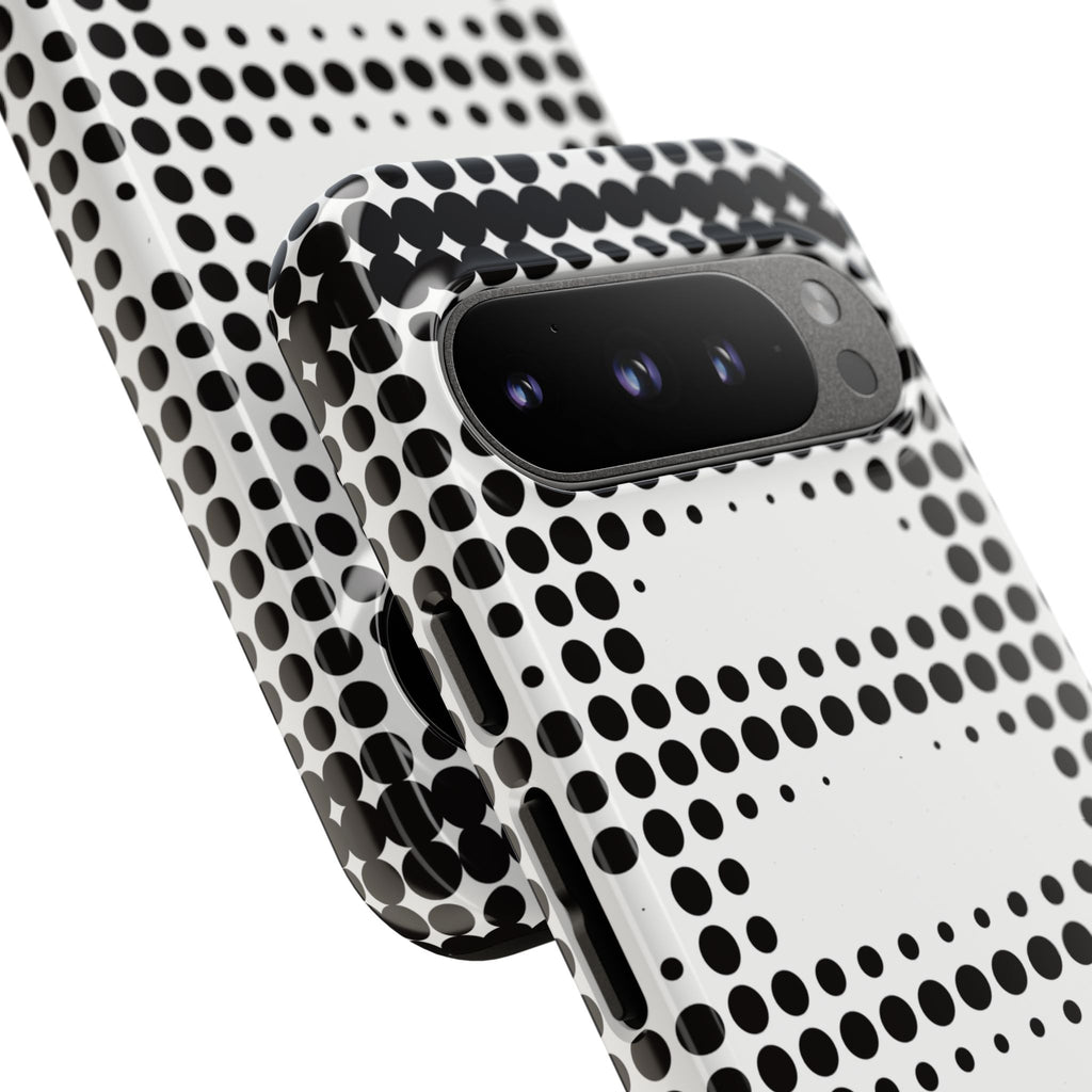 Tough Case for Apple, Google, Samsung, Black and White Dot Design, Cell Phone Case, Unique Gift for Tech Lovers, Modern Decor