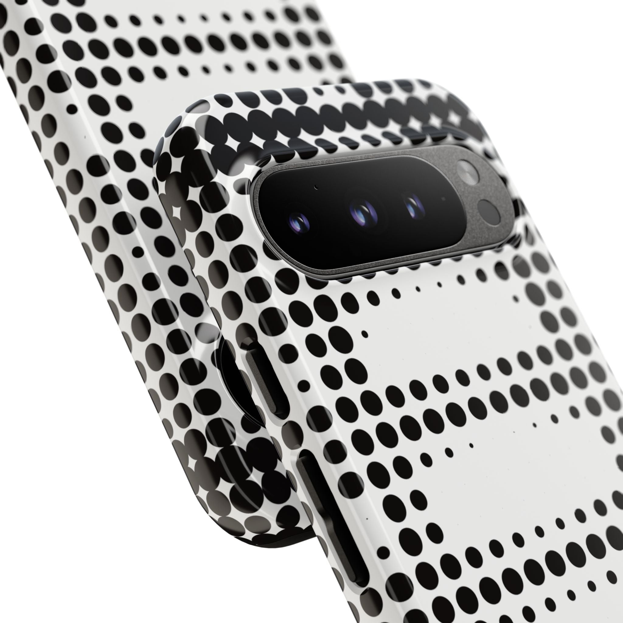 Tough Case for Apple, Google, Samsung, Black and White Dot Design, Cell Phone Case, Unique Gift for Tech Lovers, Modern Decor